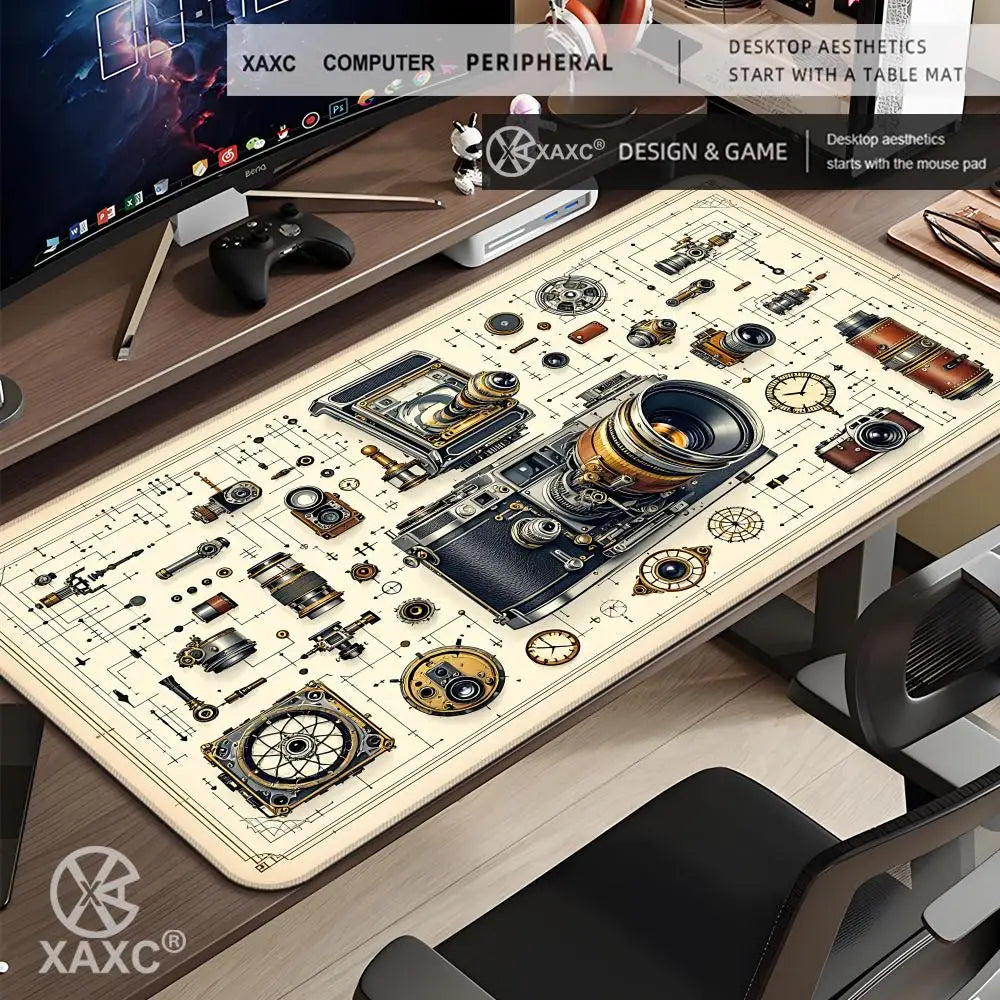 Camera Disassembly diagram Mouse Pad Large Computer Office Game Table Mats Rubber Anti-slip Gaming Keyboard Long Desk Pads XAXC