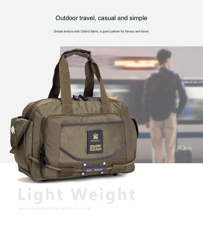 Men's Travel Bag Folding Oxford Cloth Bag Protects Portable Waterproof Shoulder Leisure Bags