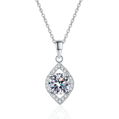 Vintage Water Drop Hollow Pendant for Women,PT950 Platinum Base and 1 Carat Moissanite,combine water drop shape and hollow craft