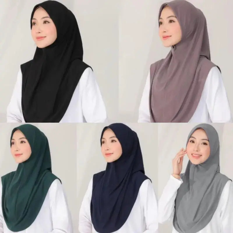 New Full Cover Head Instant Bonnet Woman Veil Femme Woman Hat Undercap Long Shawls Plain Head Scarf Headwraps For Women