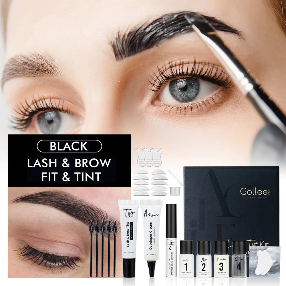 Gollee Lash and Brow Curling Perm Kit Natural Eyelash Lifting Perm Treatment Makeup Long Lasting 4-6 Weeks For Lash Curler Perm