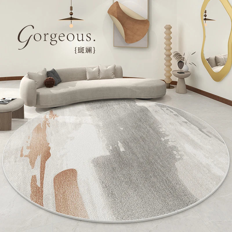 Splash ink living room decoration Round carpet large area lounge anti-slip mat luxury Nordic rugs for bedroom washable study rug