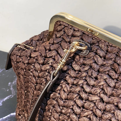 Classic Large Capacity Kisslock Frame Clip Bags For Women Luxury Designer Handbags Purses 2026 New In PU Lock Underarm Shoulder