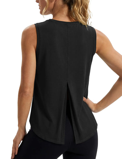 TACVASEN Quick Dry Women's Tank Top UPF 80+ UV Protection Tie Back Sports Vest Moisture Wicking Yoga Fitness Sleeveless T-shirt