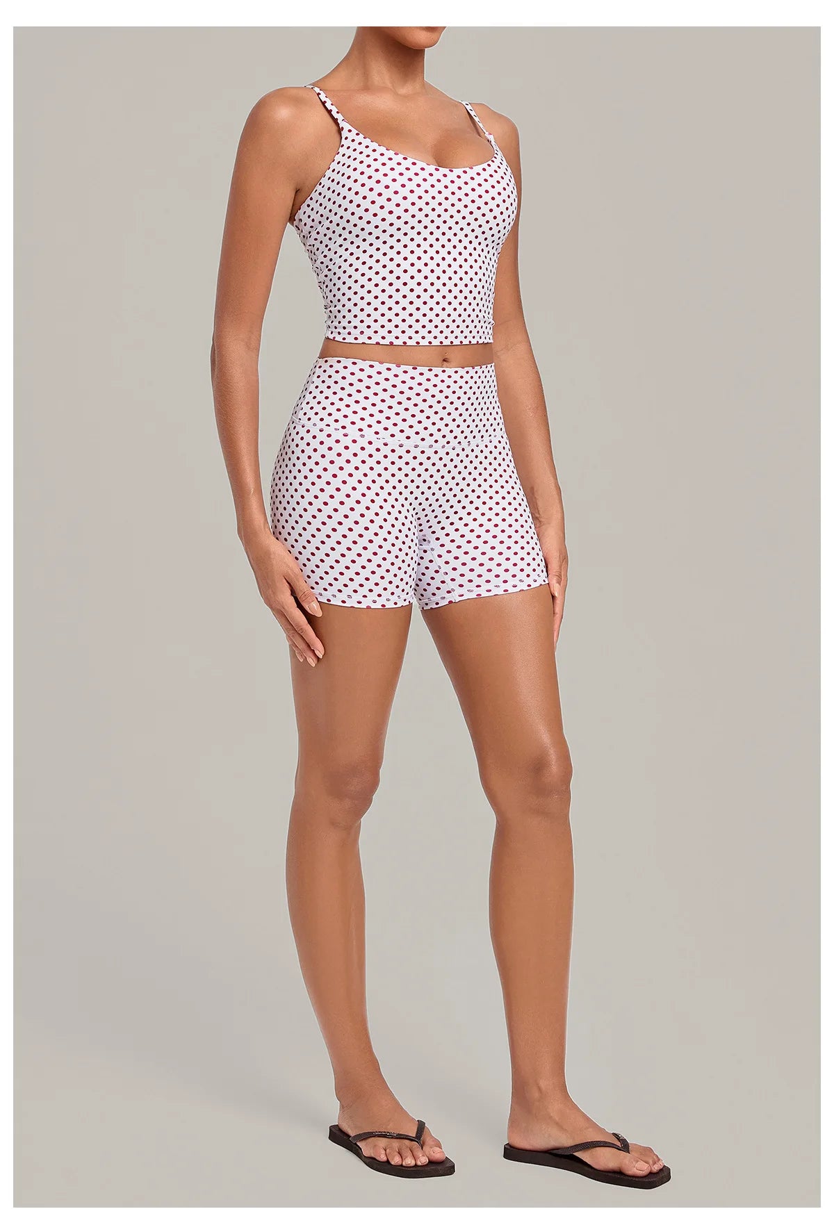 2PCS Stripes And Polka Dots Yoga Suit Women Tracksuits Sports Outfits Gym Clothes Breathable Sports Bra Fitness Flared Pants Set