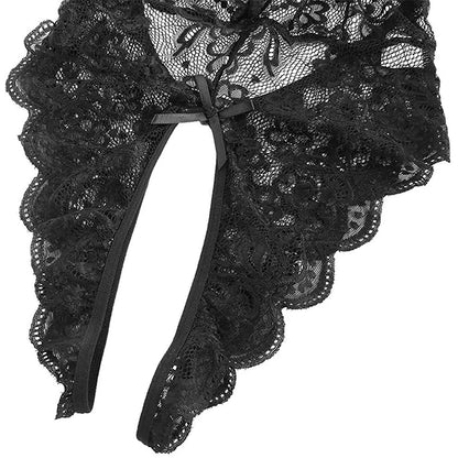 Sexy Crotchless Bodysuit Women Lace Hollow Rompers Erotic Clothes Deep V Open Bra Teddy Bodysuits Dress Black Jumpsuit One Piece
