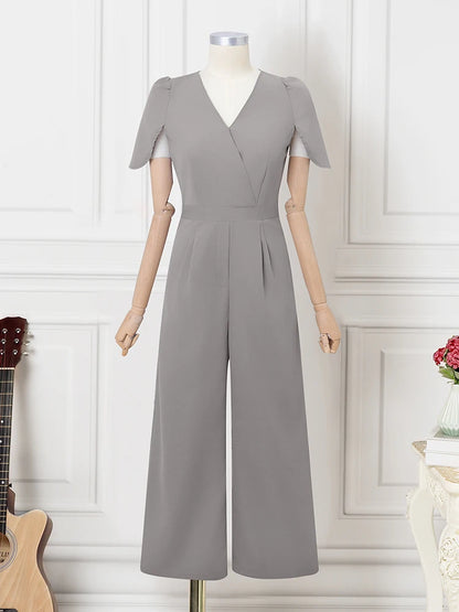 2025 ZANZEA Fashion Summer Women Party Jumpsuits Short Sleeve V-Neck Casual Rompers Playsuits Solid Elegant Pockets Streetwear