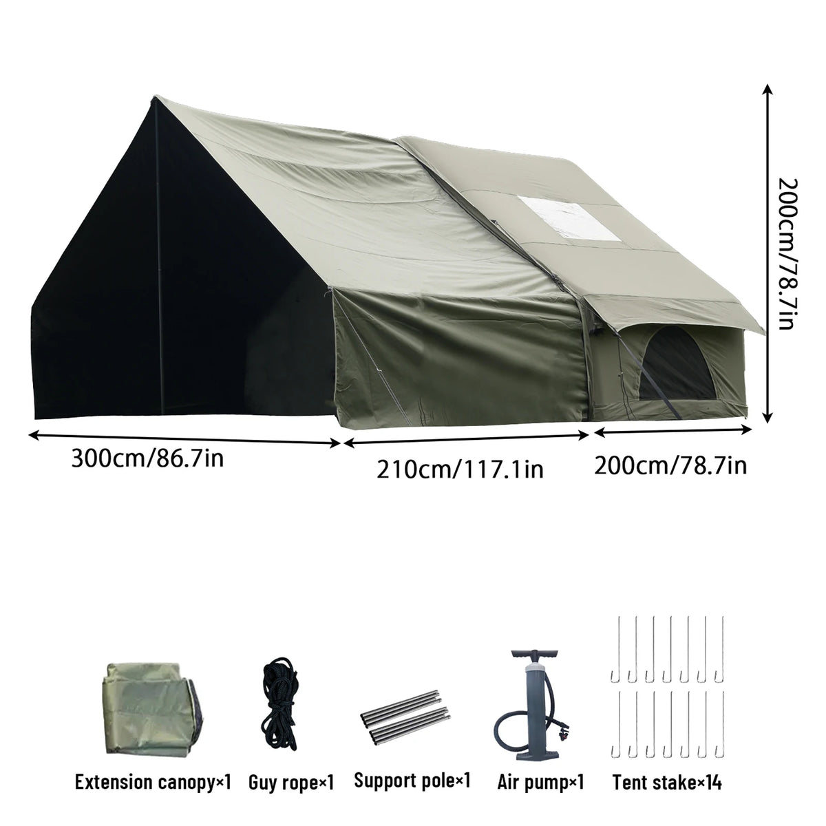 PAKICETUS Inflatable camping tent 4-8 people with windows portable water-resistant camping tent  Four season tents
