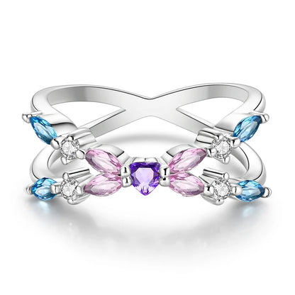 LAZA 925 Sterling Silver Colorful Rings Sparking Zirconium Bowknot Moon Sun Original Ring For Women Anniversary Wedding Gifts