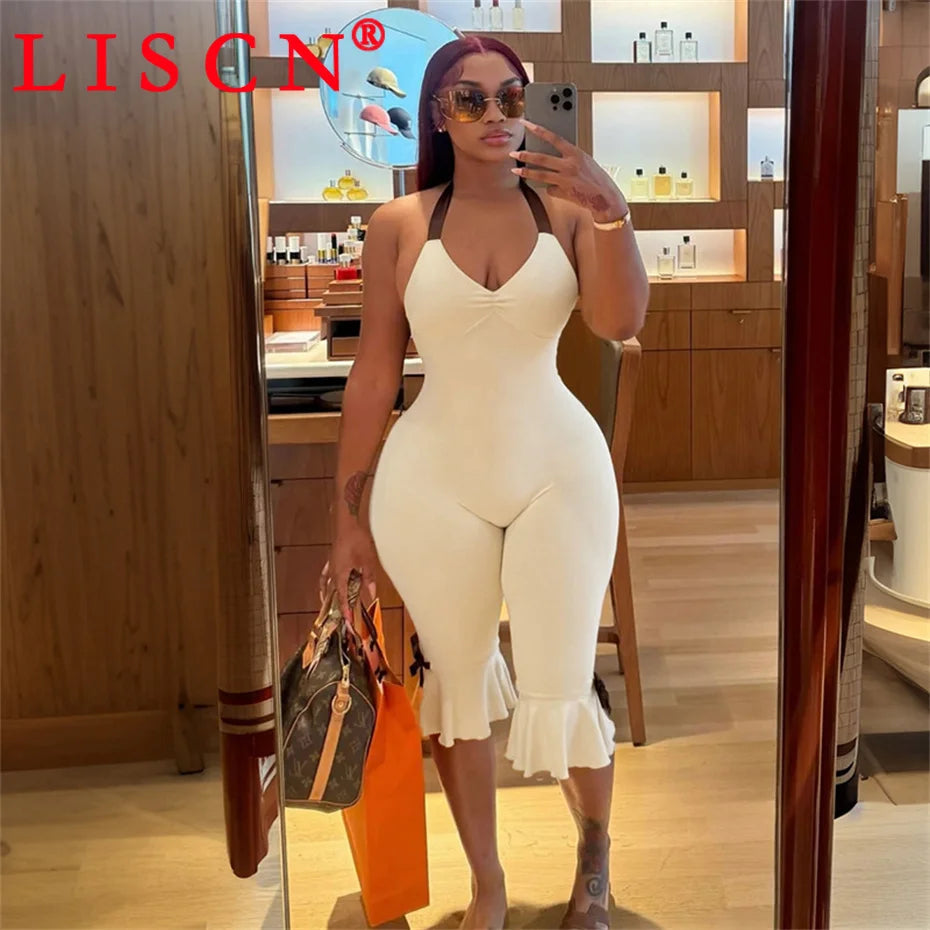 10 Bulk Items Wholesale Lots Jumpsuits for Women Sexy Sleeveless Printing Bodycon Rompers Party Club Clothes K17340