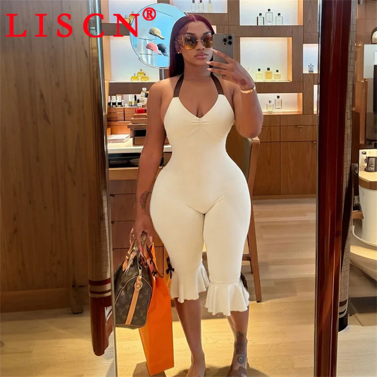 10 Bulk Items Wholesale Lots Jumpsuits for Women Sexy Sleeveless Printing Bodycon Rompers Party Club Clothes K17340