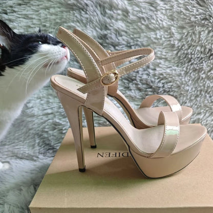 Women Sandals Stiletto Sexy Peep Toes Pumps Luxury Club Elegant Platform High Heels Nighclub Party Wedding Jazz Dance Shoes