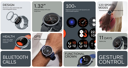CMF by Nothing Watch Pro 2 Global Version BLUETOOTH CALLS 1.32'' AMOLED 60 FPS Display 11 Days Battery life SpO₂ Monitors GPS