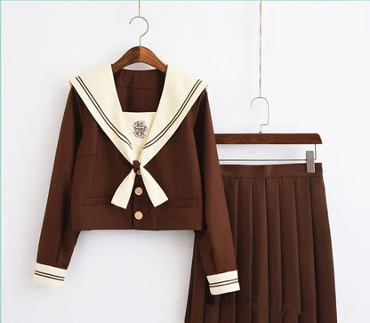 2024 New Japanese School Uniforms Sailor Tops+tie+skirt Navy Style Students Clothes for Girl Plus Size Lala Cheerleader Clothing