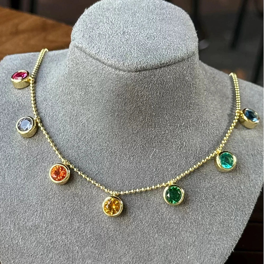 WUIHA Vintage 100% 925 Sterling Silver Lab Sapphire High Carbon Diamonds Gemstone Party Pendant Necklace Choker Fine Jewelry