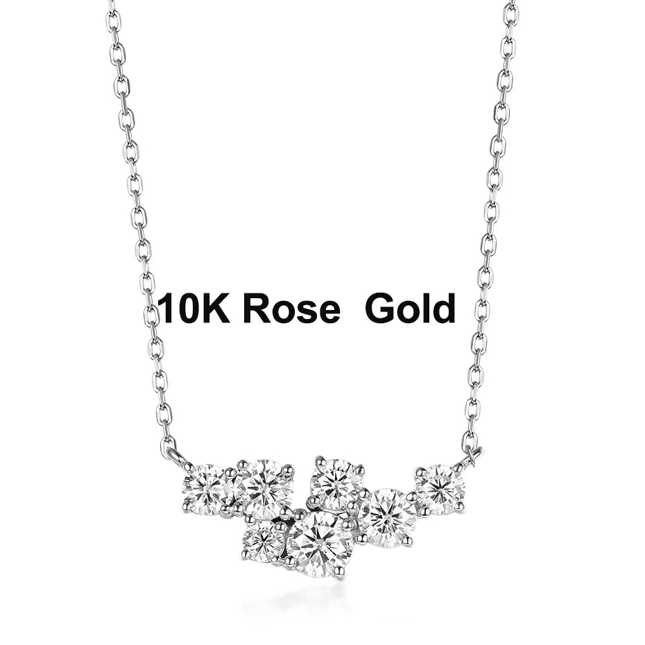 Kuololit 58514K 10K 9K Moissanite Necklace for Women Solid Rose gold Luxury Pendant For Engagement Party Anniversary With Chain