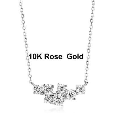 Kuololit 58514K 10K 9K Moissanite Necklace for Women Solid Rose gold Luxury Pendant For Engagement Party Anniversary With Chain