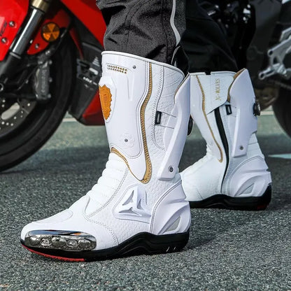 JG-Wolf Waterproof Motocross Boots Adventure Touring Steel Toe Off-Road Boots CE Certified Dirt Bike Motorcycle Racing Boots Men