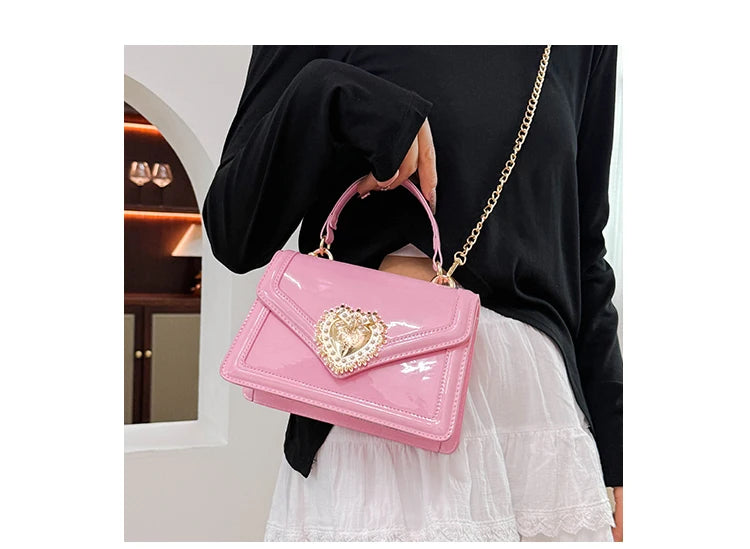 Light Luxury Burgundy Handbags for Women Trendy Versatile Buckle Flip Shoulder Bags Female Casual Commuting Chain Crossbody Bag