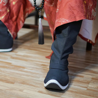 Fulujiacos Hanfu boots men's and women's boots Song Dynasty upturned mid top boots