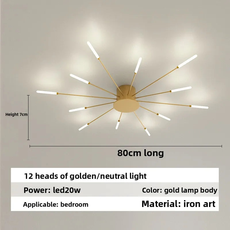 Minimalist LED Ceiling Lamp, Elegant Swirl Firework Design for Living Room, Bedroom, Dining Room