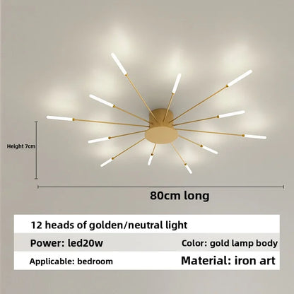 Minimalist LED Ceiling Lamp, Elegant Swirl Firework Design for Living Room, Bedroom, Dining Room