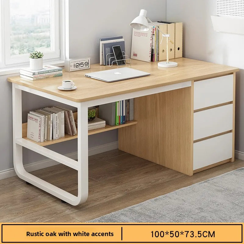 New model Desk Desktop Computer Desk Simple Home Desk Student Bedroom Bookshelf Integrated Writing Desk