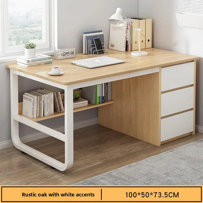 New model Desk Desktop Computer Desk Simple Home Desk Student Bedroom Bookshelf Integrated Writing Desk