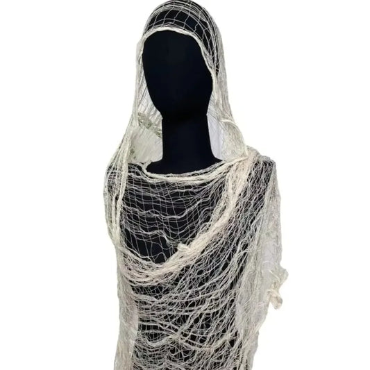 Lightweight Trendy Distressed Scarf Casual Solid Color Ragged Shawl Mesh Hole Photography Shawl Street Wear
