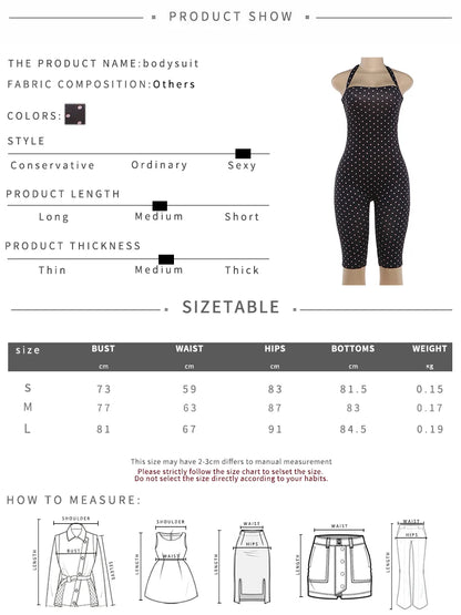 Kliou Sexy Off Shoulder Playsuits Woman Polka Dot Print Bandage Halter Backless Skinny Peach Hip Hot Girls Street Fashion Romper