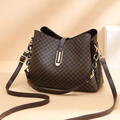 New Fashion Bucket Women Luxury Design Shoulder Bag Large Capacity Ladies PU Leather Crossbody Bag
