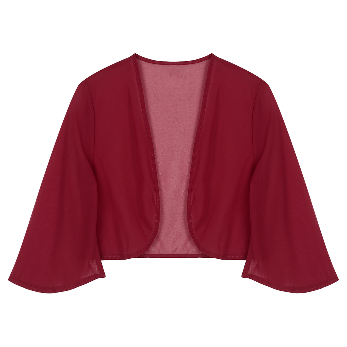 Womens 3/4 Sleeve Chiffon Cardigan Bolero Jacket Summer Elegant Wedding Party Bridal Dress Cover Ups Wraps Shawls Shrug