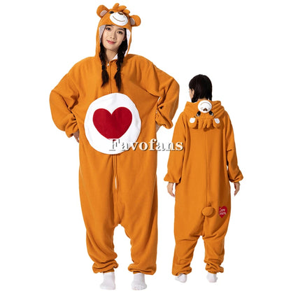 Favofans Animal Kigurumi Adults Women Bear Onesies Pajamas Halloween Costumes Cosplay Jumpsuit Christmas Gift