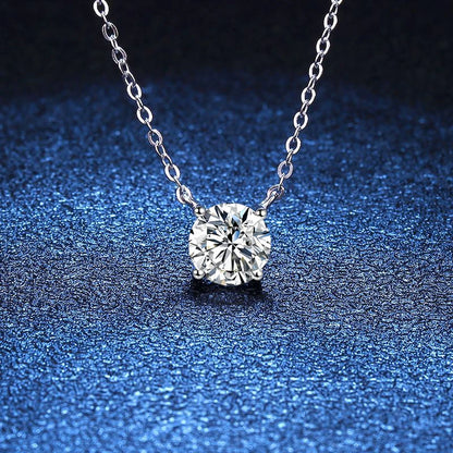 NeeTim 1ct 2ct 3ct 5ct D VVS1 Moissanite Necklace for Women Sterling Silver 925 with Yellow Rose Gold Plated Lab Diamond Pendant