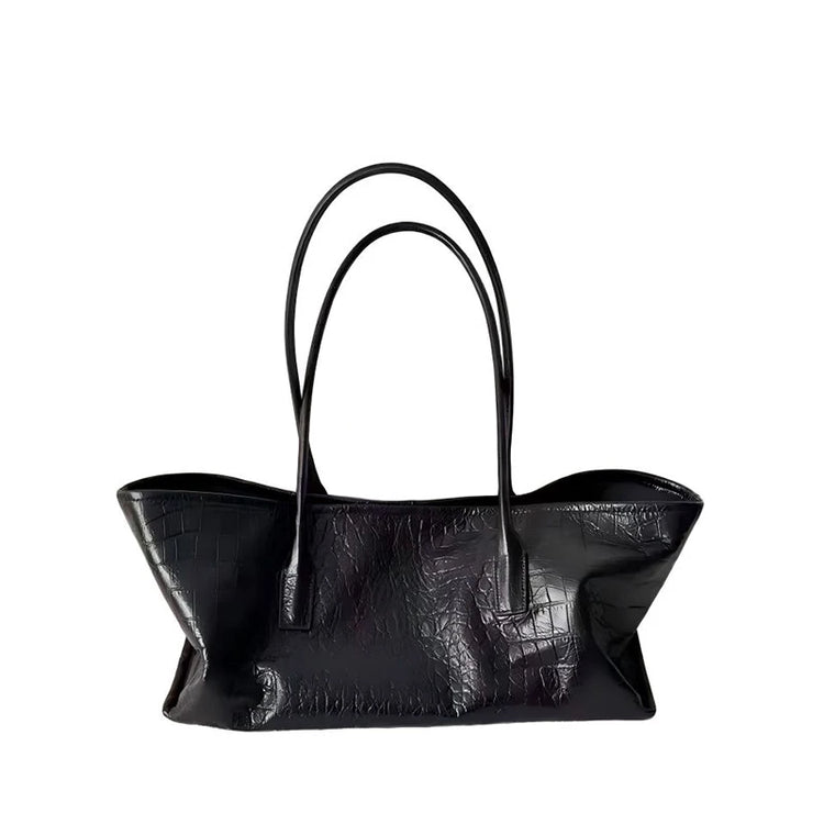 Luxury Vintage Crocodile-embossed Tote,women's Large-capacity Shoulder Handheld Bag,stylish Minimalist Casual Commuter Tote Bags