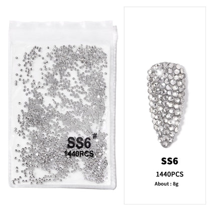 12Gird 3D Glass AB Crystal Nail Art Rhinestones Kit Flatback Round Bead Charm Gem Stones Jewelry Diamond with Tools for Nail Art