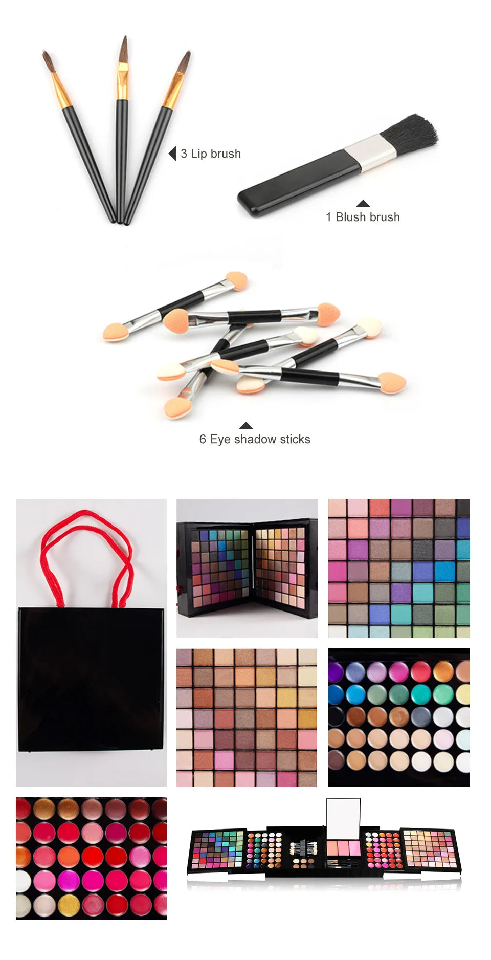 New Multi-function Makeup Kit Full Set Box For Women Waterproof Lips Blush Foundation Beginner Travel Portable Palette