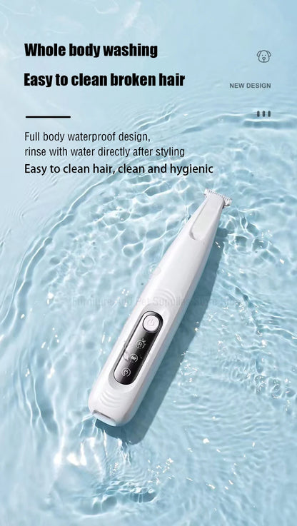 New Dog Paw Trimmer with LED Light Fully Waterproof Pet Hair Trimmer with LED Display Dog Clippers for Grooming 18mm Widen Blade