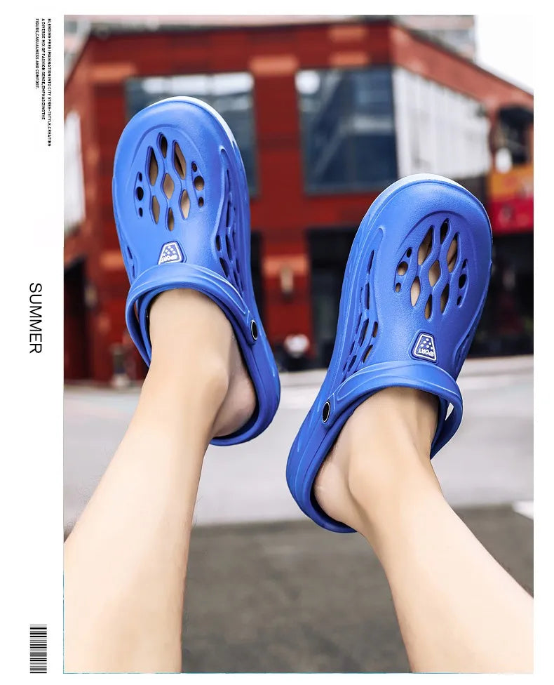 Summer Unisex Clogs Sandals Shoe Men Woman Hoof Thongs Stamp Garden Beach Big Size 36-49 Slippers for Men's Shoes Zapatos Hombr