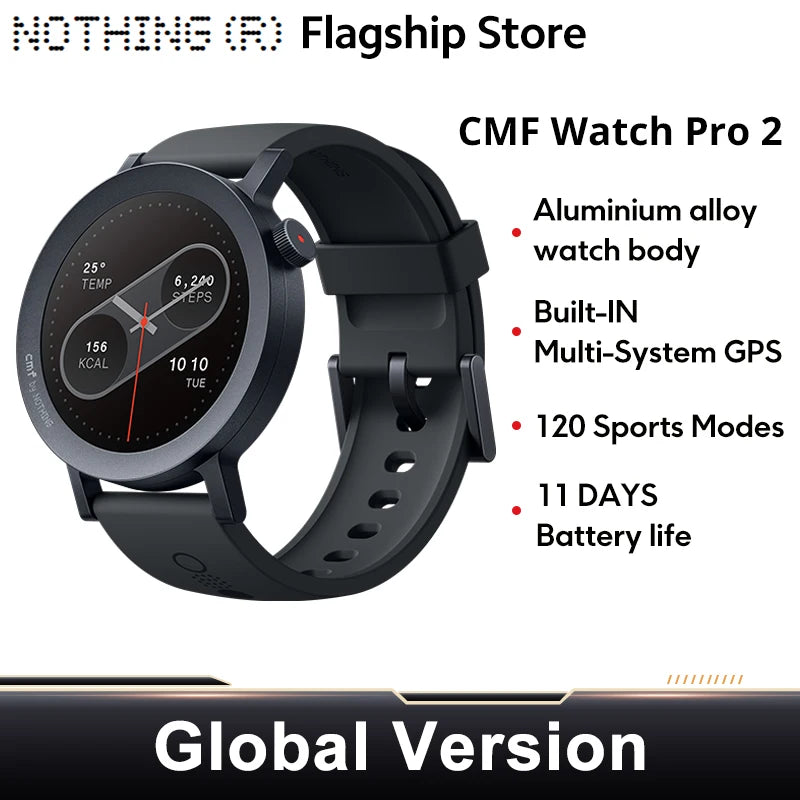 CMF by Nothing Watch Pro 2 Global Version BLUETOOTH CALLS 1.32'' AMOLED 60 FPS Display 11 Days Battery life SpO₂ Monitors GPS