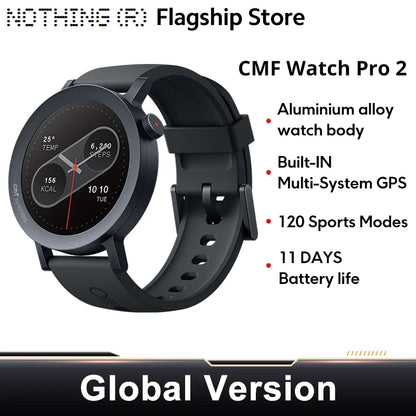 CMF by Nothing Watch Pro 2 Global Version BLUETOOTH CALLS 1.32'' AMOLED 60 FPS Display 11 Days Battery life SpO₂ Monitors GPS