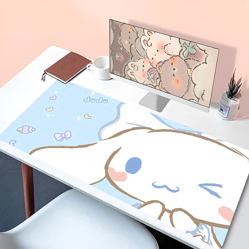 Kawaii Mouse Pad Laptop Anime Gamer Cabinet Keyboard Rug Cute Cartoon C-cinnamoroll Desk Mat PC Gaming Mousepad For Girl Gifts