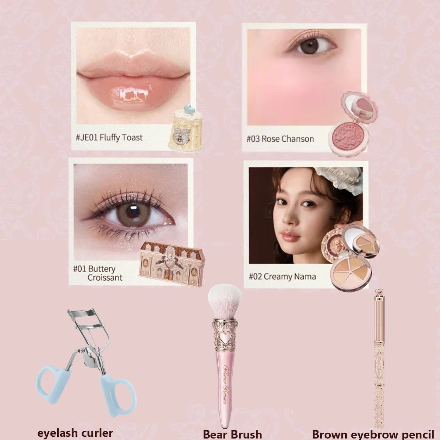 Flower Know Little Angel Collection Makeup Gift Box Eyeshadow Blush Cream Matte Lipstick Highlighter Full Kit All In One