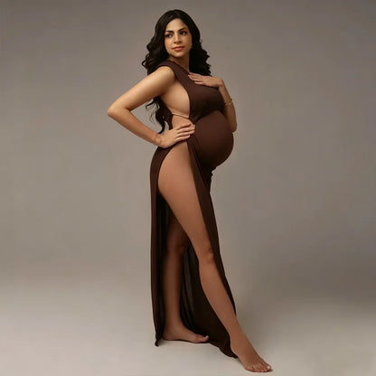 Pregnancy Photography Outfit One Shoulder Sleeveless Side Slit Dress  Photography Dress For Women Photography Studio Clothing