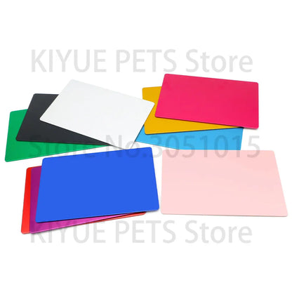 Wholesale 20Pcs 1MM Business Card Anodized Aluminum Plate Name Phone Nameplate Laser Marking Engraving Dog Tag ID Blank Tags