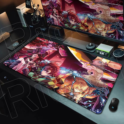 HD Printing Anime Mousepad Non-slip Rubber Base Office Deskmat XXL Student Writing Keyboard D-Demon Slayer Pc Gaming Accessories