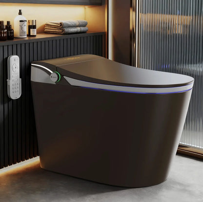 Brown Smart Tankless Toilet 1.28 GPF Dual-Flush Auto Flush Heated Seat Bidet Warm Wash Dryer Auto Open Soft-Close Sterilization