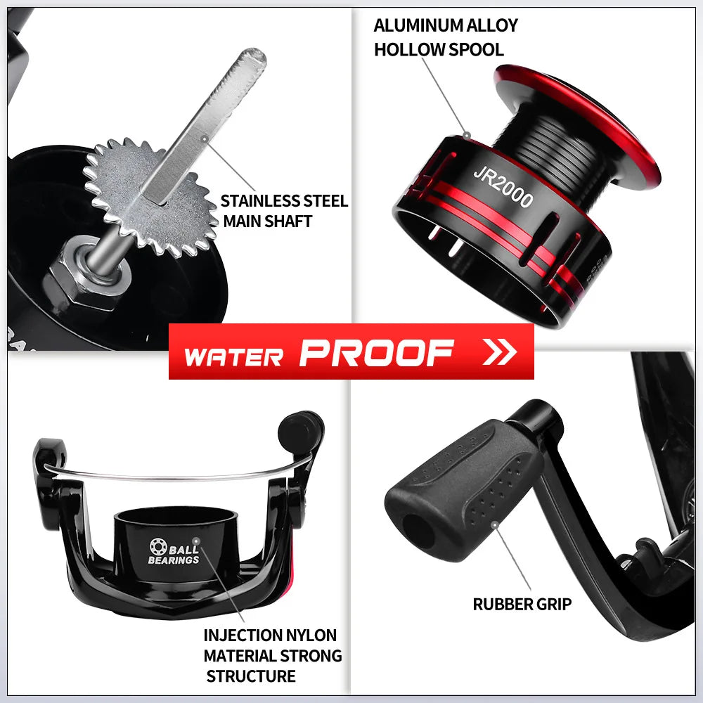 Ultralight Spinning Fishing Reel 2000 Size 5.2:1 1BB 5KG Max Drag Metal Spool Left Right Handle Saltwater Freshwater Lure Tackle