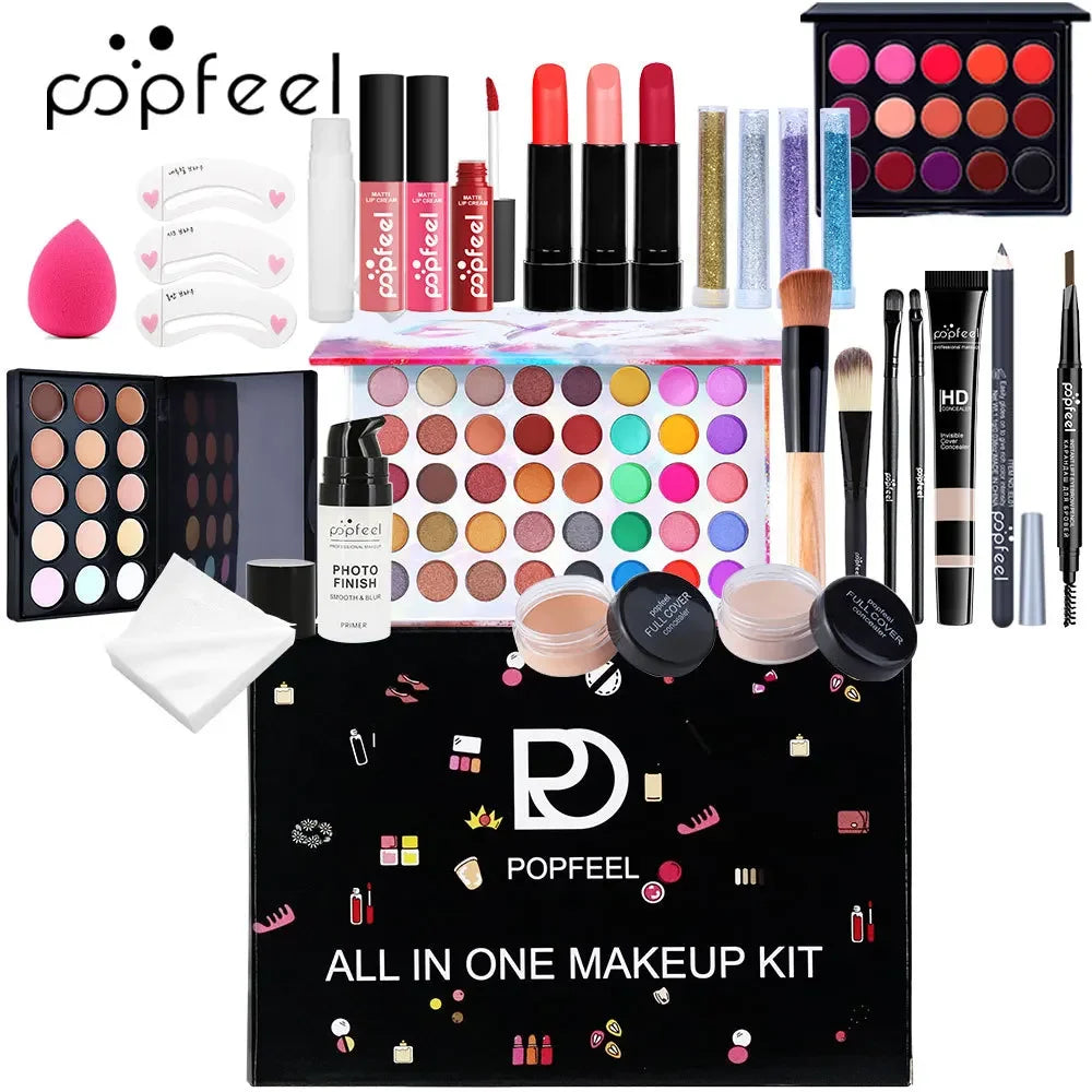 Professional Makeup Set Full Makeup Kit Eye Shadow Blush Foundation Face Powder Makeup Case Korean Cosmetic Christmas Gifts