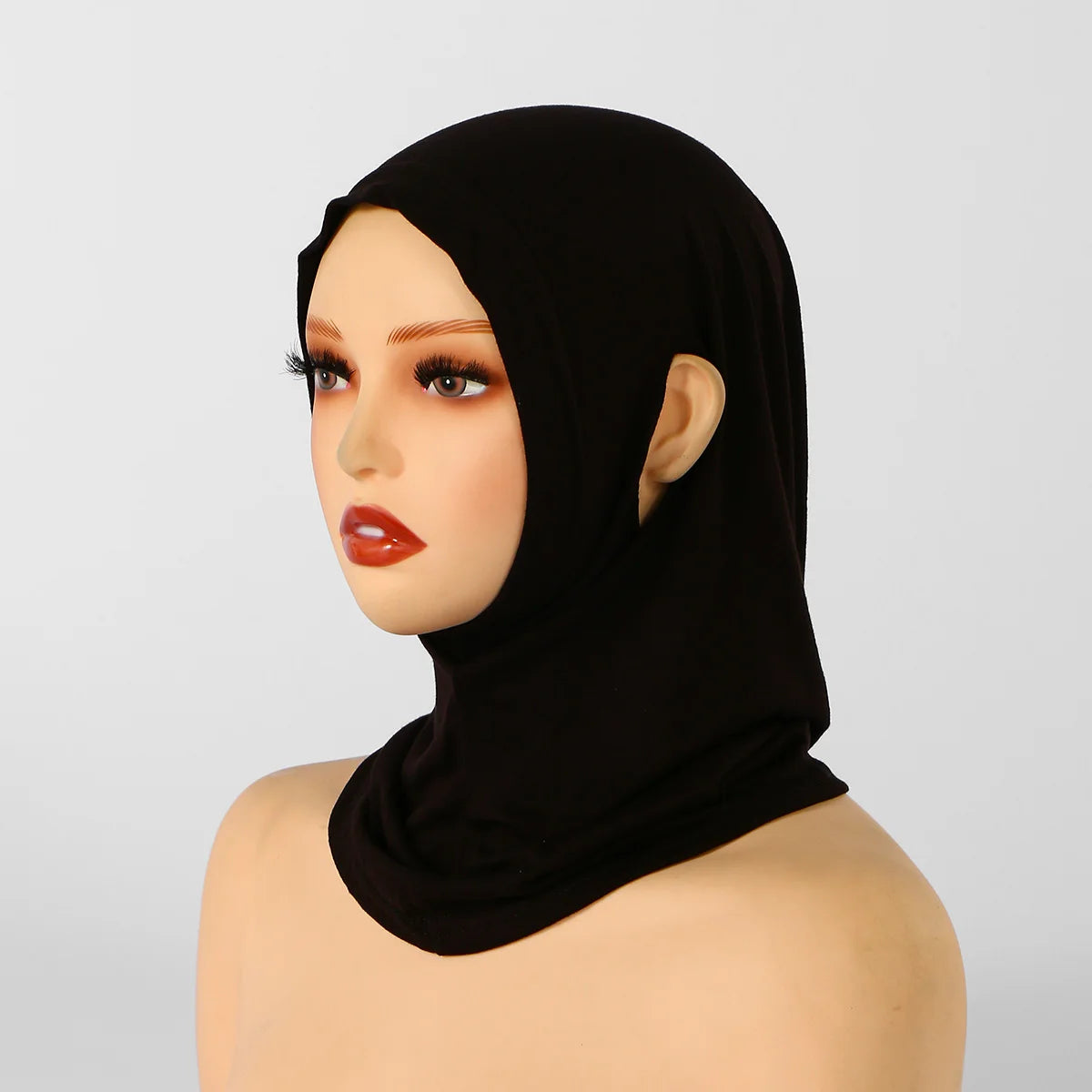 Jersey Cotton Muslim Women Under Hijab Cap With Ear Hole Inner Hijab Cap Round Forehead Underscarf Bonnet Femme Musulman